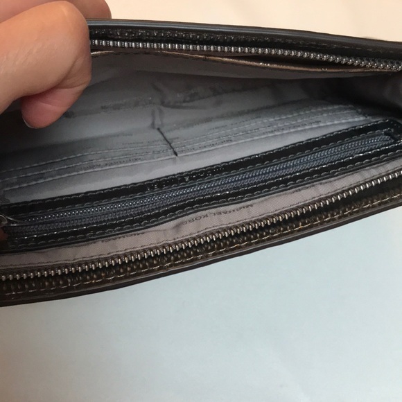 Michael Kors silver Travel Metallic Leather Clutch - Picture 3 of 7